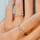 Perfect Harmony, Gold Diamond Wedding Rings with 0.8 Carat Diamonds and Smooth Spiral Shape with Golden Rhythm